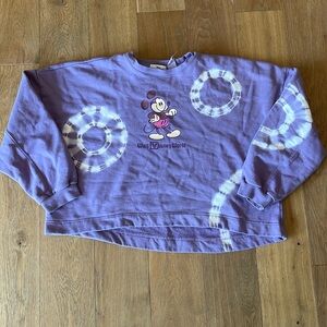 Walt Disney World Mickey Mouse Cropped Tie Dye Sweatshirt - XL